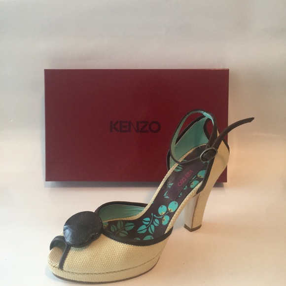 💕Kenzo 3 ½’ Canvas heel open toe shoes *host pick * - Picture 2 of 6